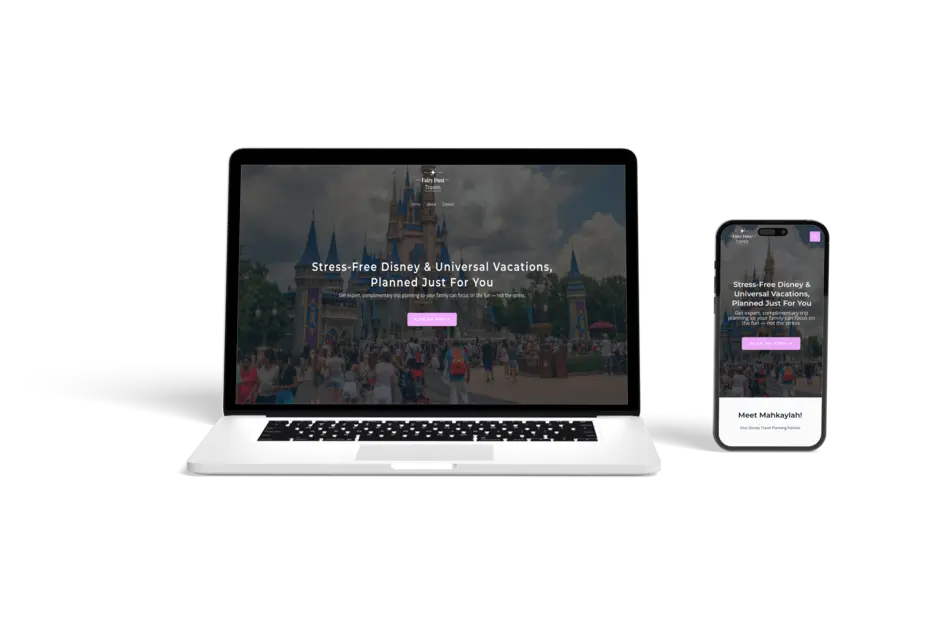 Fairy Dust Travels site mockup