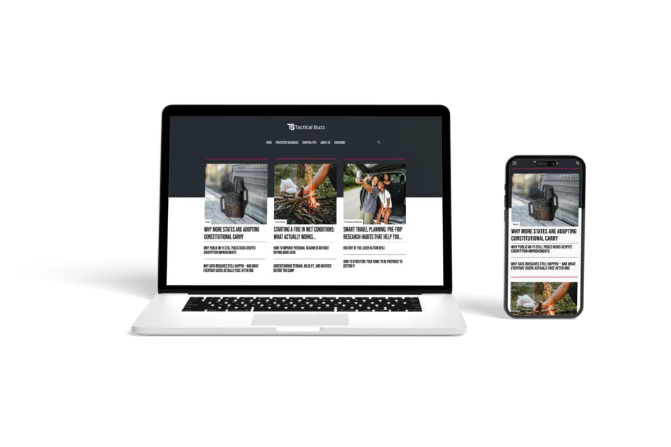 Tactical Buzz site mockup